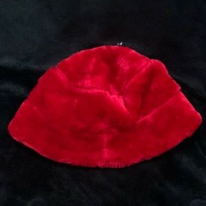 Furry Bucket Hat Red
